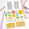 DELORIGIN Cutting Dies with Sunflowers Railing Garden Cutting Dies Metal