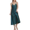 ALCEA ROSEA Women's V Neck Long Satin Slip Dress Adjustable