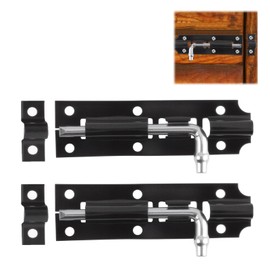 2 Pack Heavy Duty Tower Bolt 110mm Gate Bolts for Wooden Gates Sliding Gate Latch Bolt Black Coated Door Barrel for Increasing Security on Garden Shed Internal Doors