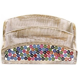 Letter Rack/Holder Shabby Chic/Rustic ~ BUTTONS Design