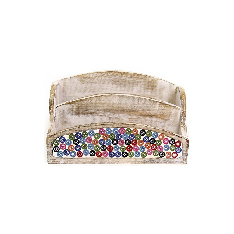 Letter Rack/Holder Shabby Chic/Rustic ~ BUTTONS Design