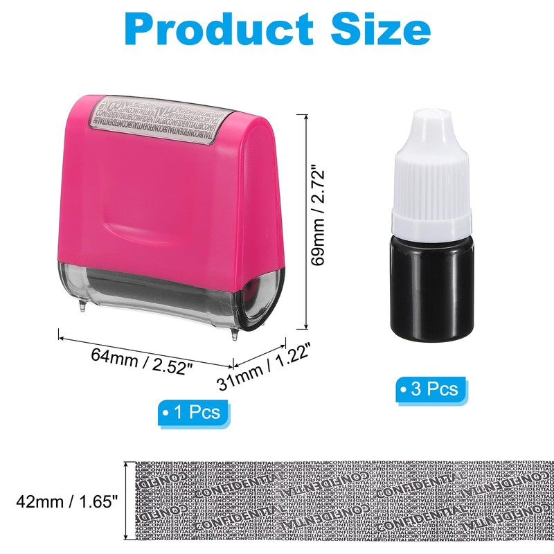 PATIKIL Identity Theft Protection Roller Stamp, 1.7" Confidential Roller Stamp