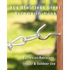 IMSCREWS 100-Pack 1-1/2 Inch 304 Stainless Steel Screw-in Hooks -
