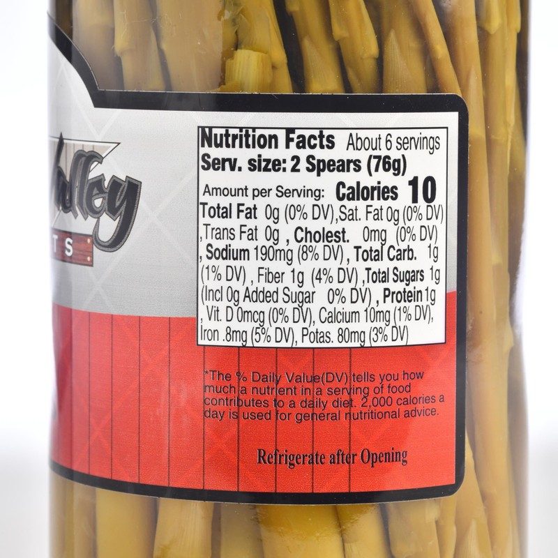 Amish Valley Products Pickled Aspargus Spears Glass Jar Vegetable (Mild,
