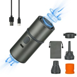 Portable Electric Air Pump with 2500mAH Battery USB Rechargeable Tiny Pump Quick Inflate Deflate for Air Mattress, Pool Floats, Air Bed, Swimming Ring,Vacuum Storage Bags,Travel,Camping (Grey)