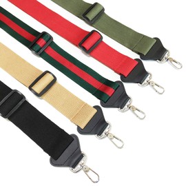 MoonEmbassy Banjo strap with Leather Ends and Metal Clips,2" Wide,Adjustable (Red)