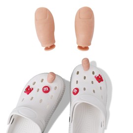 Zayookey 2 Stück Schuh Charms Big Toe Croc Charms 3D Zehenschuh Charms mit Haaren Lustige Schuh Dekoration für DIY-Clog-Sandalen Party Geburtstag Geschenke (B)