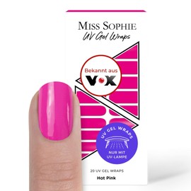 Original Miss Sophie UV Gel Nagelfolien I 20 ultra-dünne Nagellack-Streifen Hot Pink I UV Nagelfolien I Hält auf Natur- sowie lackierten, Acryl-, Gel- & Shellac-Nägeln