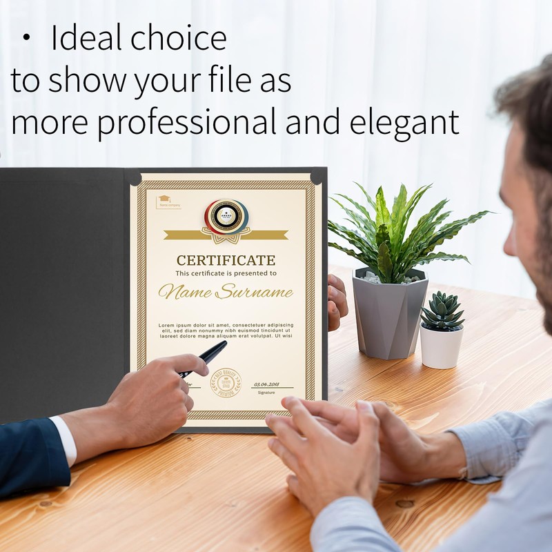 10 Packs Certificate Holders, Black Certificate Covers, Diploma Holders, Certificate