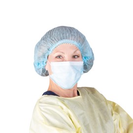 Dukal 100pc Disposable Bouffant Caps, 24inches Hair Net, Blue Elastic Dust Cap for Food Service, Spa Salon Sleeping Head Cover for Women/Men (100-Blue)