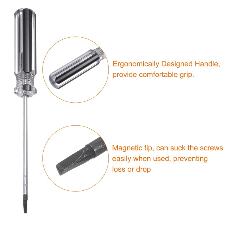 sourcing map Magnetic Triangle Screwdriver 3x75mm Rod TA20 Steel Triangular