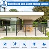 CKE T-Drilled Corner Post Cable Railing, Three Sides T-Drilled 42"