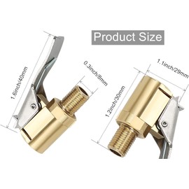 2 Pcs Brass Locking Tire Air Chuck, Tire Inflator Hose Adapter for Twist On Connection Convert to Lock On, No Air Leakage Air Compressor Pump Clip On Tire Chucks, Tire Nozzle with Tire Valve Thread