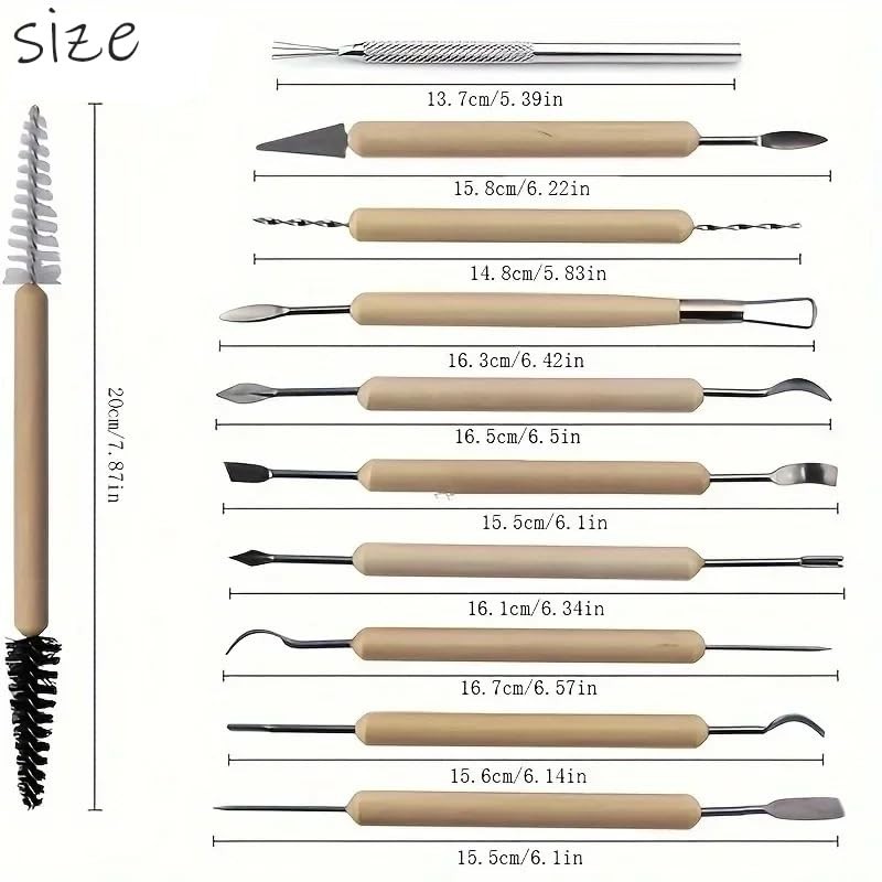 Professional Clay Sculpting Tools Set, 11 Piece, Stainless Steel with