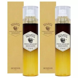 Skin Food 스킨푸드 로열허니 프로폴리스 인리치 크림 미스트 120ml x 2개 휴대용 페이셜미스트 Skinfood Royal Honey Propolis Enriched Cream Mist 120ml x 2 Portable Facial Mist