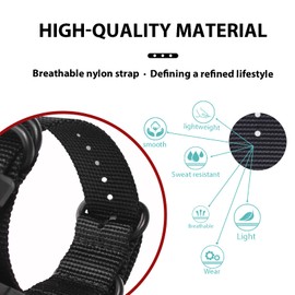 Nylon Strap Replacement Watch Bands Compatible with Casio G-Shock Watch Model GA-100 / GA-110 / GA-100C / GA-300 / GA-120 / GA-200/ GD-100 /GA-140/GA-735/GA-800/DW-5600/DW-5610/DW-5305/DW-6900/GW-6900