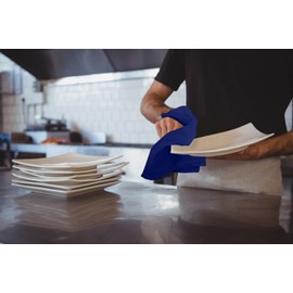 ROYALE LINENS Flour Sack Dish Towels - 28" X 28" Kitchen Towel - Super Absorbent Navy Flour Sack -100% Ring Spun Cotton -Tea Towels - for Embroidery, Cloth Diapers, Cheese Strainers - (24 Pack, Navy)