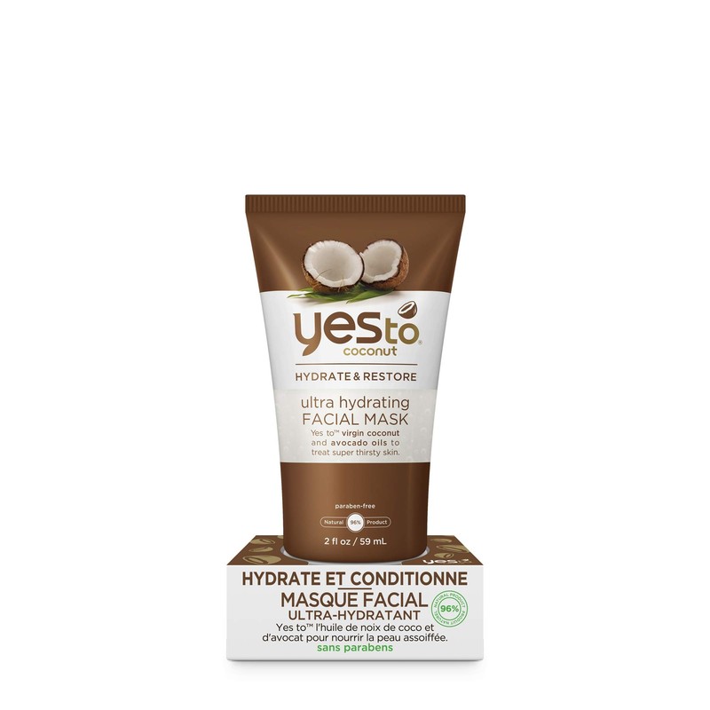 Yes To Coconut Ultra Hydrating Facial Mask, Brown, 2 Fluid