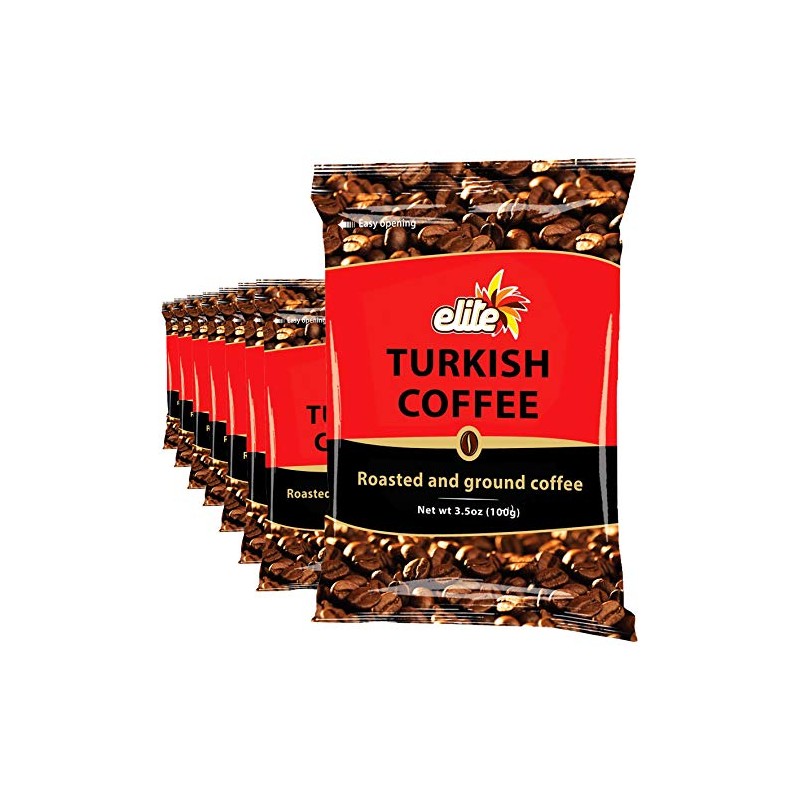 Elite Turkish Ground Roasted Coffee Bag, 3.5000-ounces (Pack of 8)