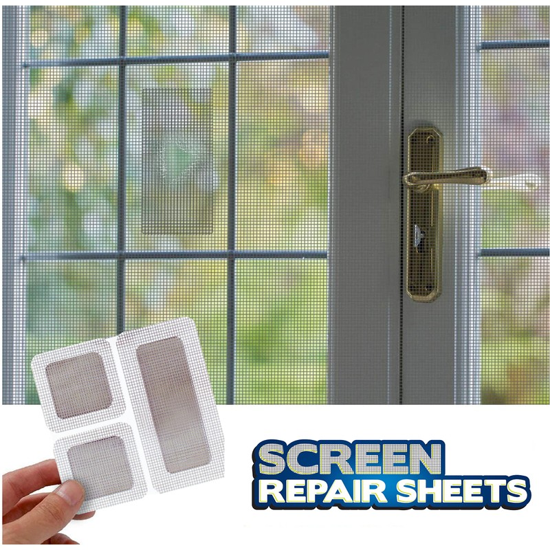 Self Adhesive Window and Door Screen Repair Sheets (Gray)