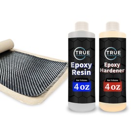 TRUE COMPOSITES Carbon Fiber Sheet & Epoxy Resin Kit (36" x 6" + 8oz of Epoxy) 2x2 Twill, 3K, 5.7 oz. - Carbon Fiber Fabric, Carbon Fiber Repair Kit, Kit de Lámina de Fibra de Carbono y Resina Epoxi