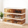 TIMBERHIDE Shoe Rack Organizer for Entryway/Closet,Stackable Magnetic-Door Shoe Boxes,Foldable Space-Saving