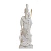 Athena With Owl Medusa Shield Greek Goddess Alabaster Statue 10.6"