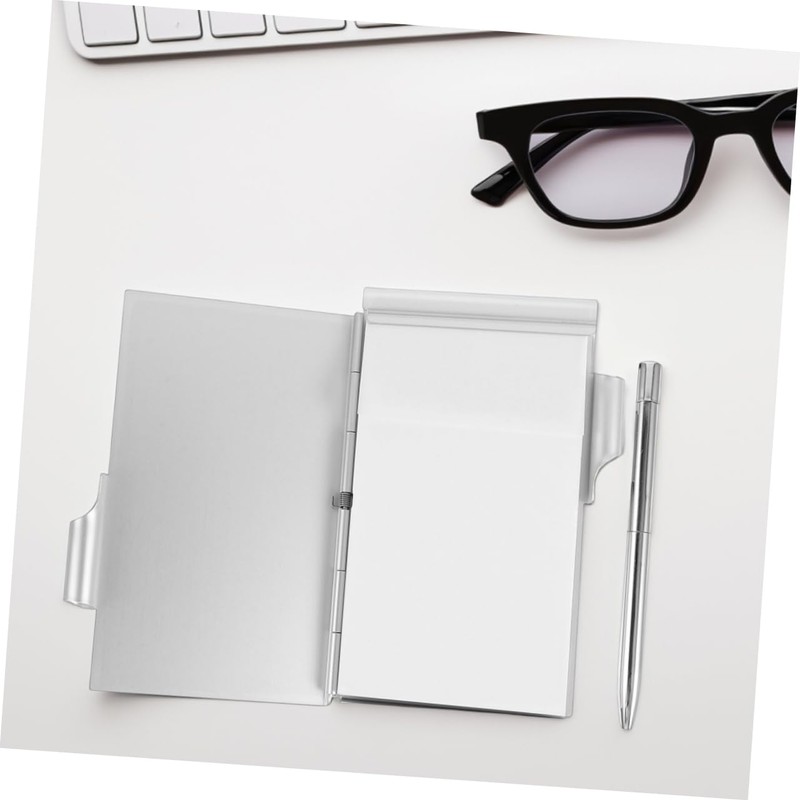 Operitacx Metal Card Box Notebook Small Notepad with Pen Small