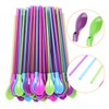BHSTTNIXP 10 PCS Plastic Straws,Reusable Slush Straws,Simple Colorful Straw Spoon