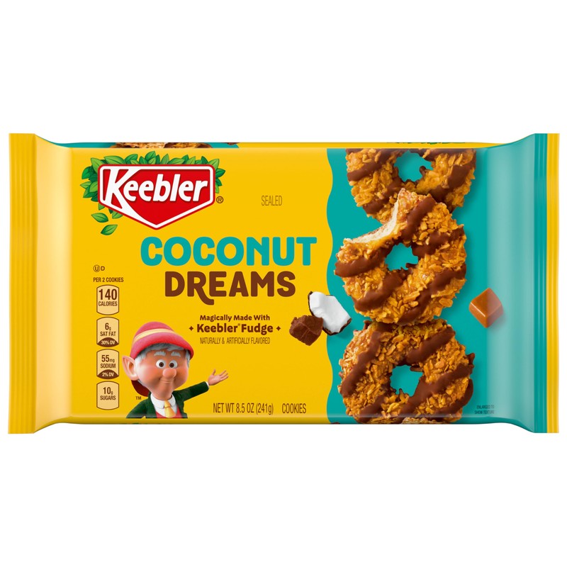 Keebler Coconut Dreams, Coconut and Caramel Cookies Coated in Keebler