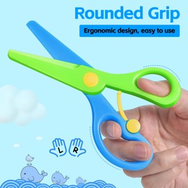 Kids Scissors, Sopito Toddler Children Safety Training Art Craft Scissors for Kid Ages 2-4, 3Pcs