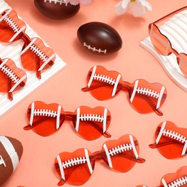 Tellegloww 12 Pcs Sport Glasses Football Volleyball Soccer Softball Gift for Team Sport Party Favor Glass for Teen Player Coach(Football)