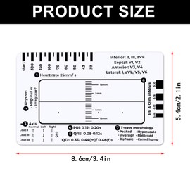 2PCS ECG Ruler 7 Step - Plastic ECG Card - ECG/EKG Made Easy by Following a 7 Step Plan - Ideal for Paramedic Accessories, Students, EMT's, Nurses & Doctors