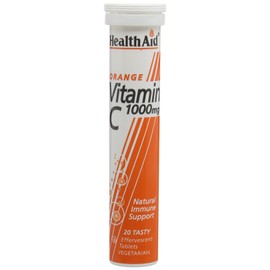 HealthAid Vitamin C Orange Flavour Vegetarian Effervescent 1000mg 20 Tablets, Pack of 3
