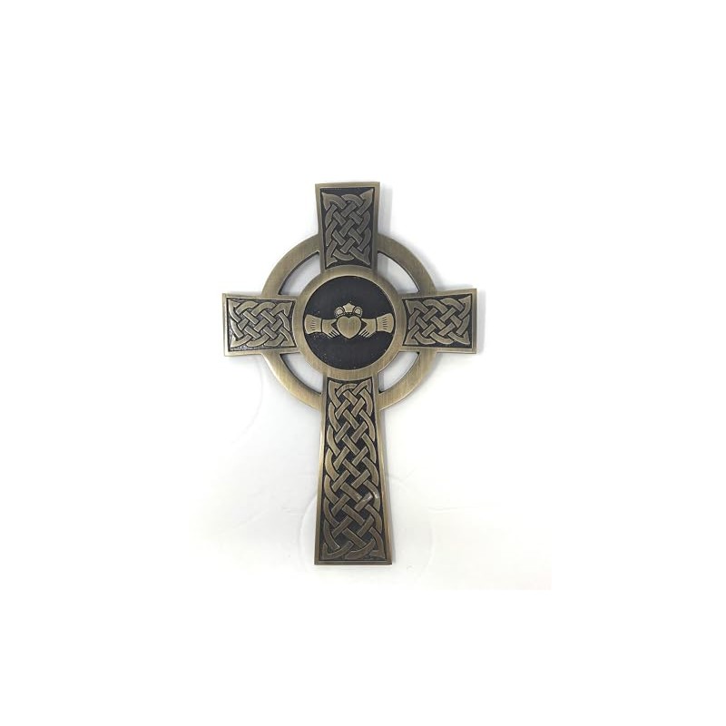 Exclusively Irish Claddagh Cross Wall Hanging Decor Irish Celtic Cross