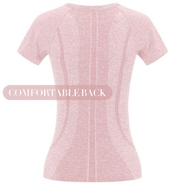 3 Pack Seamless Workout Shirts for Women - Moisture Wicking Quick-Dry Active Athletic Women's Gym Performance T Shirts