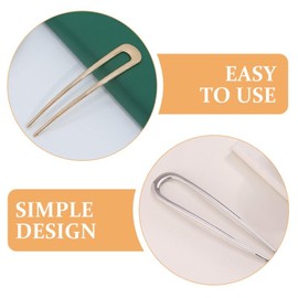 2pcs Metal French Hair Pins for Thick Hair, U-Shaped for Women Girls Hair Types Styling Hair Accessories (1 Gold & 1 Silver)