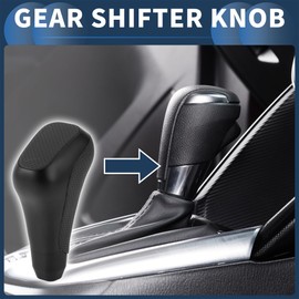 INFINAUTO Automatic Gear Shift Knob, Front Automotive Gearbox Stick Shifter Lever Knob for Toyota 4Runner 2012-2021 Plastic Faux Leather Black, 1 Pc