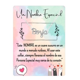 Only faith Halskette für Damen mit Namen, personalisierbar, Edelstahl, mit Geschenkkarte, originelles Geschenk, Andenken, Name, Papa, Opa, Freund, Sohn, Pequeño, Edelstahl, Kein Edelstein