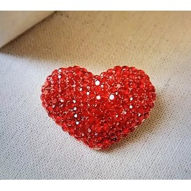 Unbranded Exquisite Red Heart Shape Brooch Pin Elegant Vintage Accessory