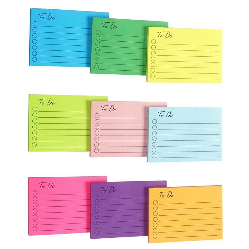 9 Pads to Do Lined Sticky Notes Self-Stick Note Pads