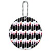 Painterly Lipstick Round Luggage ID Tag Card Suitcase Carry-On