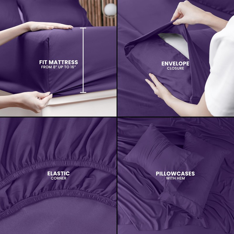 Utopia Bedding Full Sheet Set – 4 Piece Bed Sheets