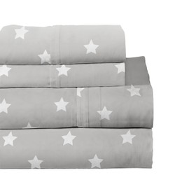 Lullaby Bedding 200 Thread Count Combed Cotton Sheet Set Queen, Space