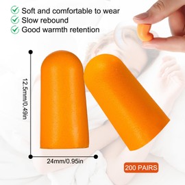 200 Pairs Soft Foam Ear Plugs for Sleeping, Ear Plugs for Sleep, Reusable Noise Cancelling Ears Plug for Sleep, Snoring, Work, Lound Noise