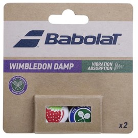 Babolat, Wimbledon Steam Racket Vibration Damper, Pack of 2, Red/White & Green/Purple, One Size, Maximum Dampening of String Swings
