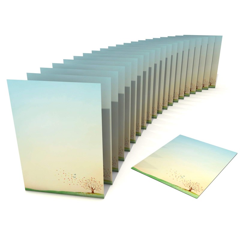 paperandpicture Autumn Watercolour Writing Paper | 20 Sheets DIN A4