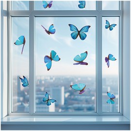 Yabaduu Window Stickers 3 x DIN A4 Sheets Window Film Stickers for Children Bathroom Children's Room Living Room Sticker Waterproof Y076 (06 Butterflies)