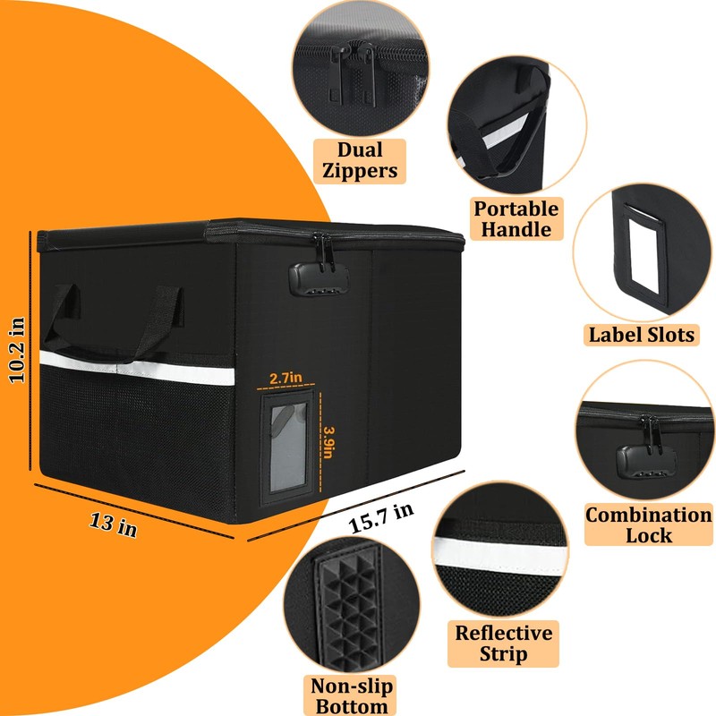 File Box with Lock 5200°F with Heat Insulated,Fireproof Box File