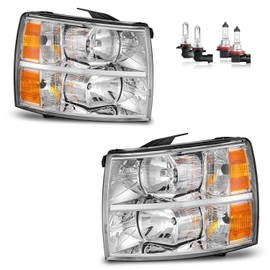 KarSpareHub Headlights Assembly for 07-13 Chevy Silverado 1500 for 07-14 Silverado 2500HD 3500 Headlamp Replacement Driver & Passenger Side W/Bulbs